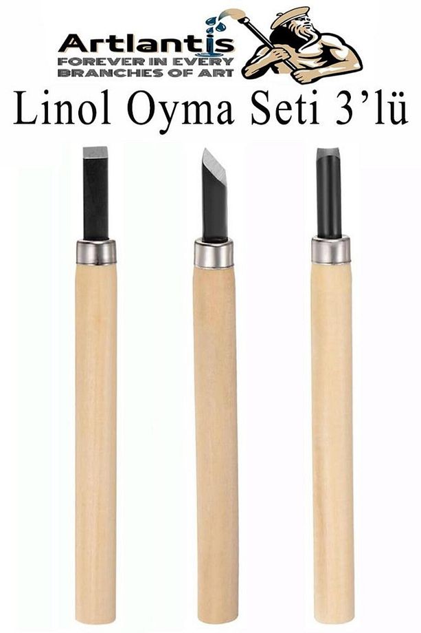 Linol Oyma Seti ve Kretuar Seti 9 Parça 1 Paket Linol Oyma Kesme Bıçak Seti Bıçaklı Linolyum Baskı A - 3