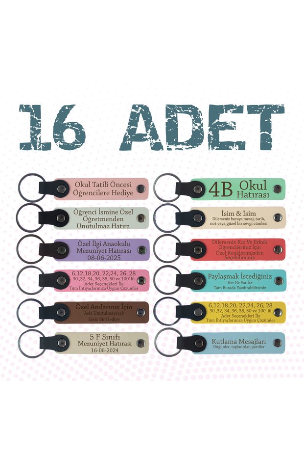 Meaningful Thank You Gift for Teachers, Set of 16, Personalized Keychain