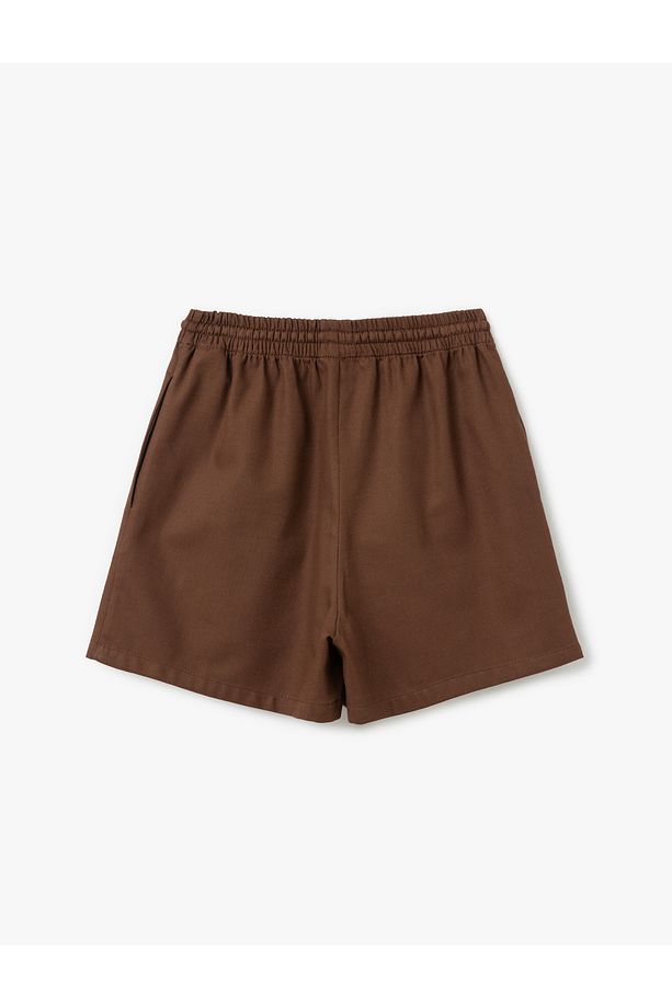 Pamuklu Regular Fit Cepli Beli Bağcıklı Kısa Şort - 5