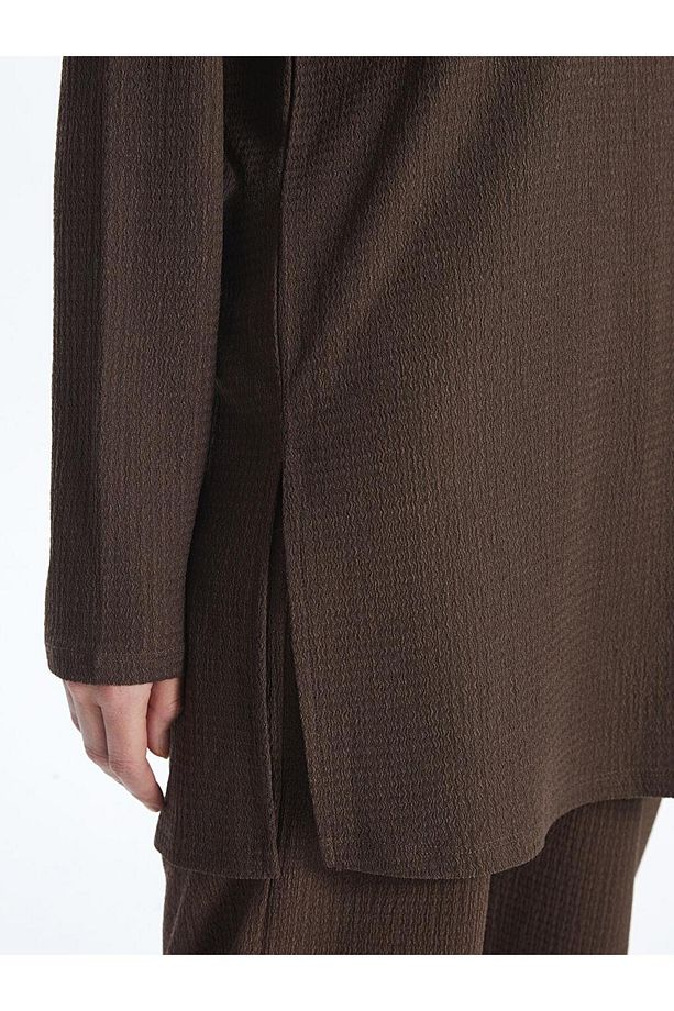 LCWAIKIKI Basic Bisiklet Yaka Dokulu Kadın Tunik - 3