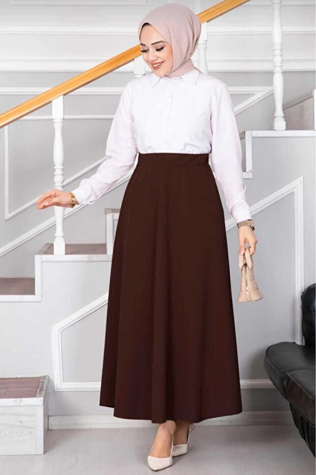 كريب سكوبا تنورة طويلة واسعة 100 سم