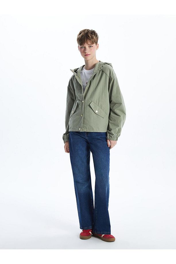 XSIDE Kapüşonlu Düz Oversize Kadın Trençkot - 2