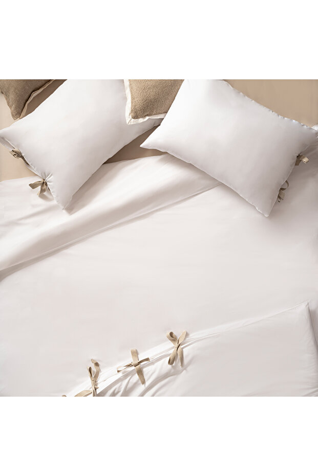 Braga Ecru King Size Lyocell Cotton Duvet Cover Set