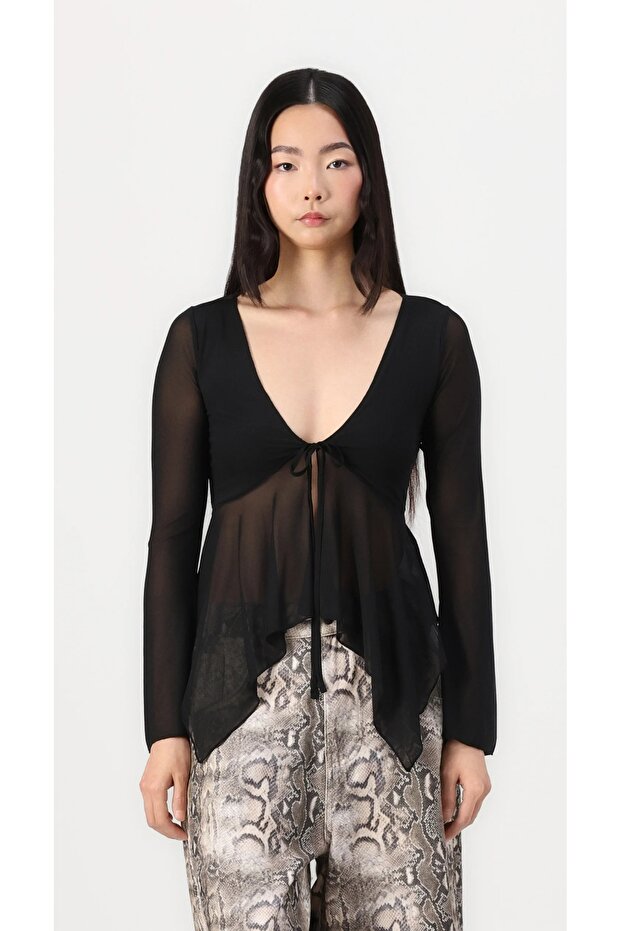 بلوزة تول شفافة - 4