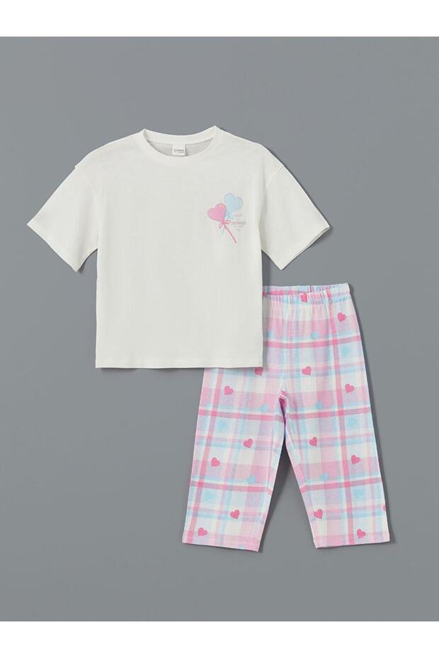 Lcw Kids Crew Neck Girls' Pajama Set