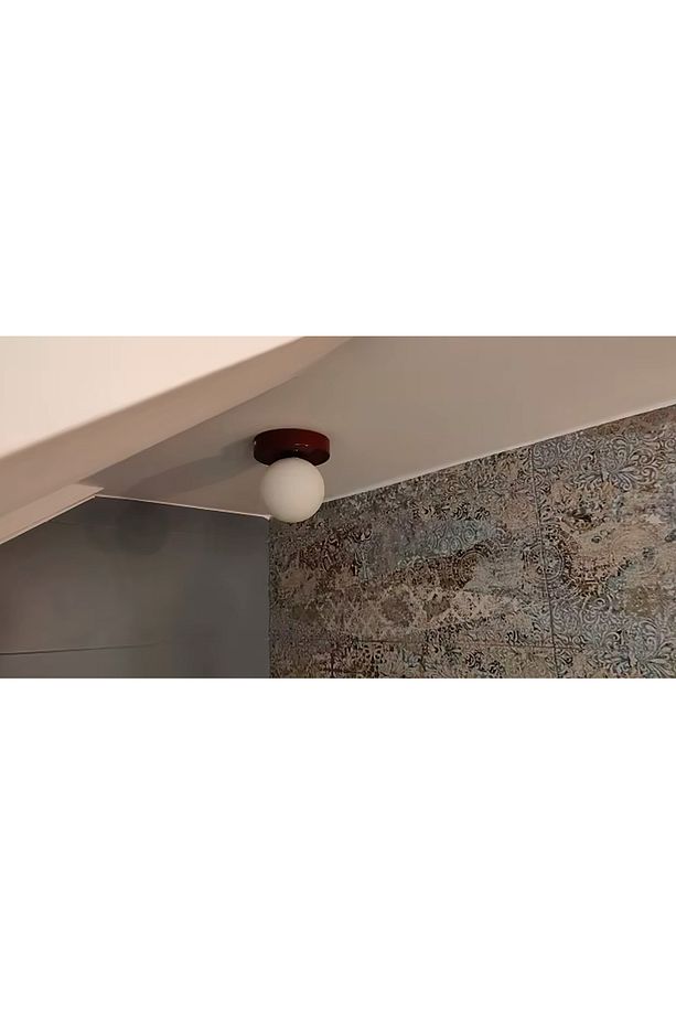 Modern Opal Camlı Glop Karpuz Krem Bordo Aplik Avize - 3