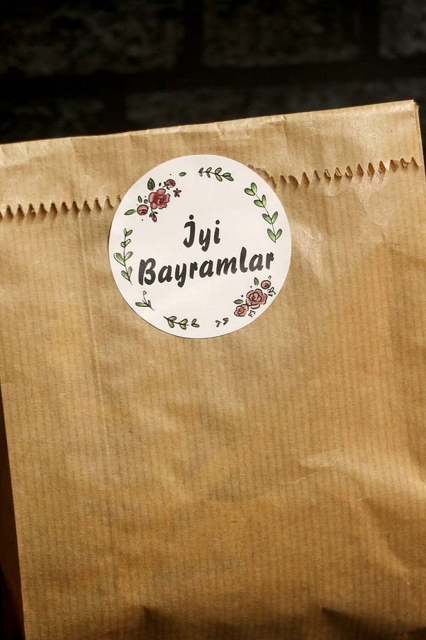 iyi Bayramlar Baskılı Etiket /Ramazan Bayram Etiketi  (4,5 Cm 70 Adet) - 3