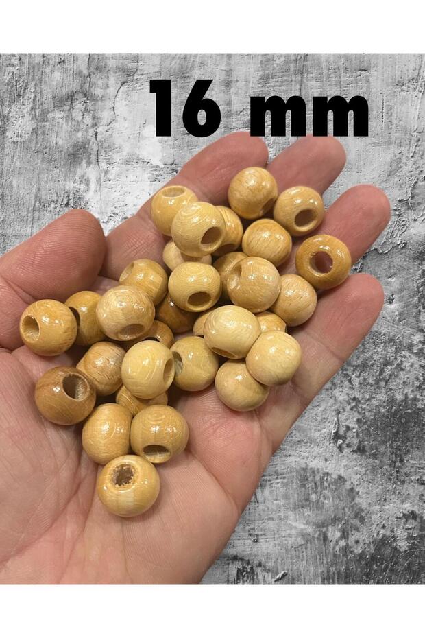 16 mm Polished Wood Beads 100 Grams