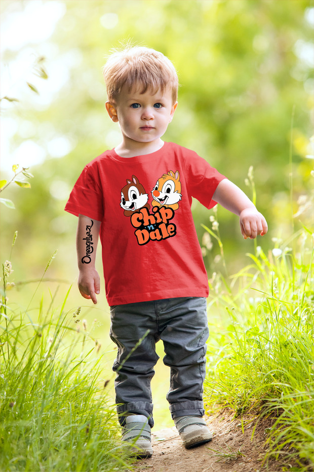 Chip Dale Printed Children's Oversize T-Shirt