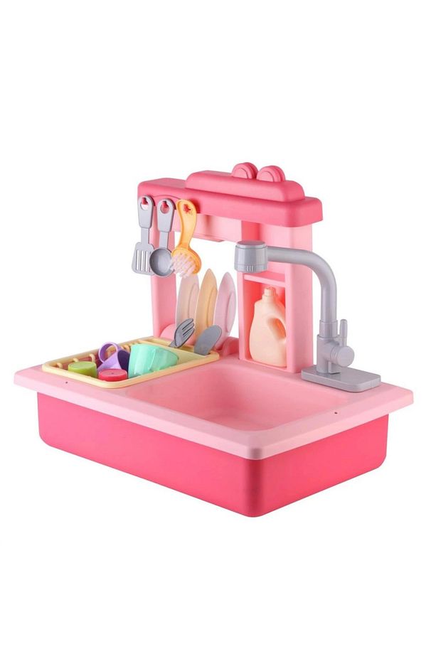 Çocuk Pilli Interaktif Lavabo Seti Pembe - 2