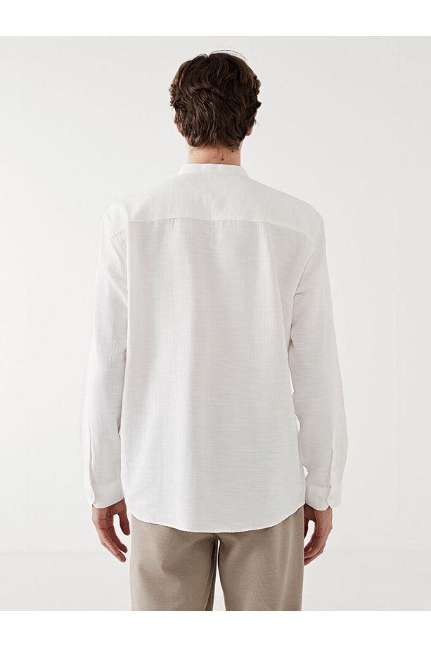 LCW Vision Regular Fit Uzun Kollu Poplin Erkek Gömlek - 4