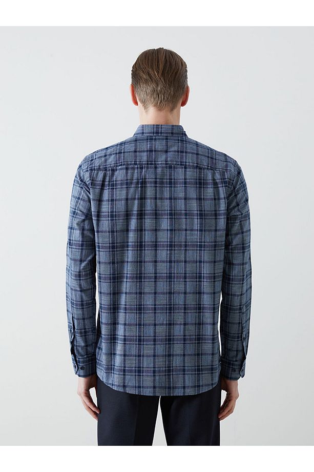 LCWAIKIKI Classic Regular Fit Uzun Kollu Ekose Poplin Erkek Gömlek - 4