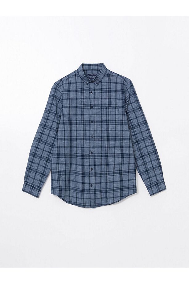 LCWAIKIKI Classic Regular Fit Uzun Kollu Ekose Poplin Erkek Gömlek - 5
