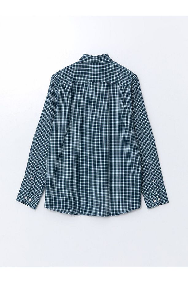 LCWAIKIKI Formal Regular Fit Uzun Kollu Ekose Gabardin Erkek Gömlek - 6