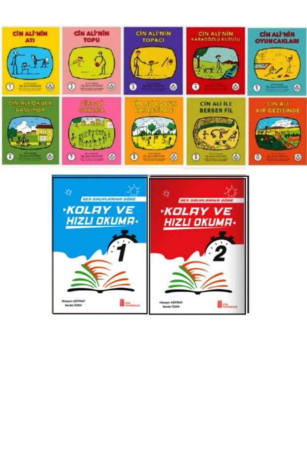Cin Ali Hikaye Seti 10 Kitap +1. Easy and Fast Reading by Grade Audio Groups (1 and 2 Books)