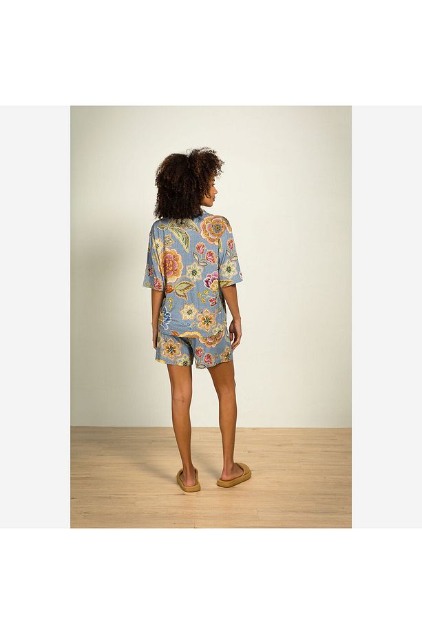 Flora Mavi Viscose Bluz - 4