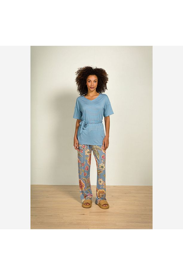 Belin Mavi Viscose Pantolon - 7