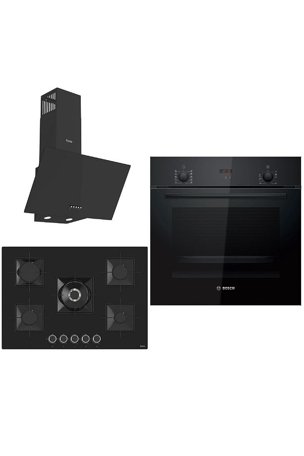 & Ferre Large Sanremo 3 lü Ankastre Set ( HBF512BB1T - SS035 - D086 ) 75 cm Ocak - 1