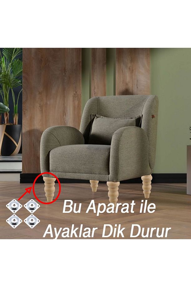 4 ADET Ahşap 17 cm Bağlantı Aparat Mobilya Koltuk Kanepe Berjer Ayağı Yükseltici Ayakları M8 Civata - 2