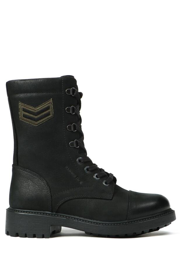 Waiter Boot Genuine Leather Black Washed Nubuck Outdoor Women's Boots