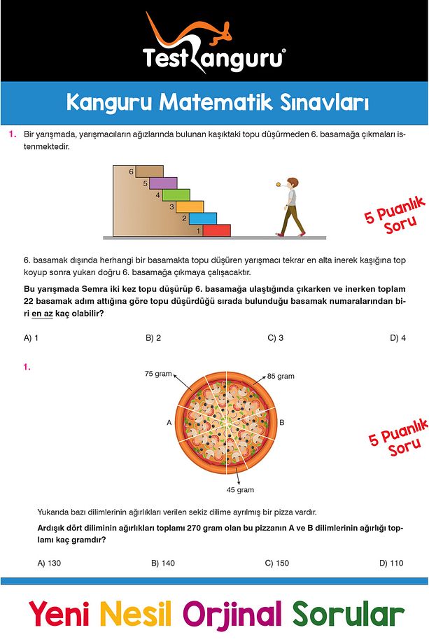 3. Sınıf Zihin Çalıştıran Eğlenceli Kanguru Matematik Soruları - 7