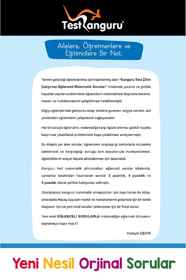 4. Sınıf Zihin Çalıştıran Eğlenceli Kanguru Matematik Soruları - 8