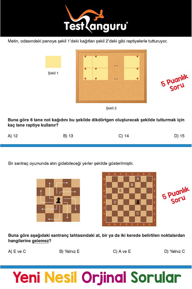 4. Sınıf Zihin Çalıştıran Eğlenceli Kanguru Matematik Soruları - 6