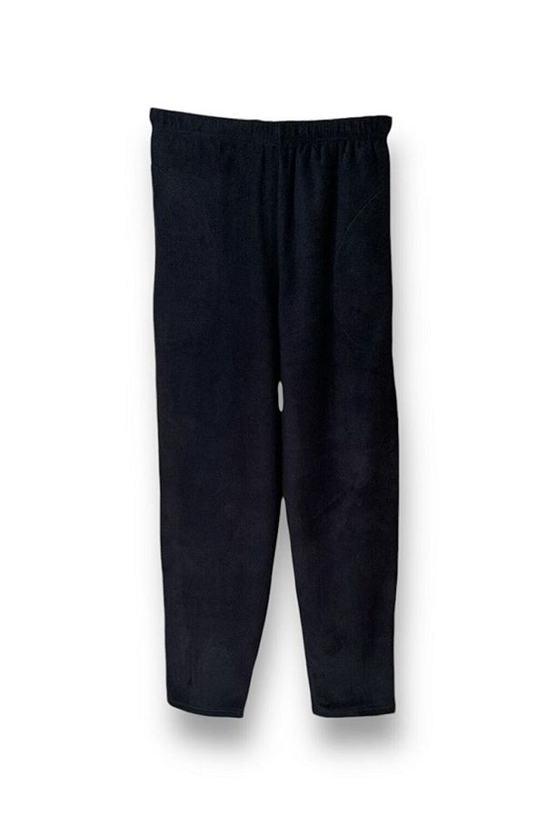 Erkek Siyah Polar Cepli Kışlık Kalın Yüksek Kaliteli Pijama Altı - 1