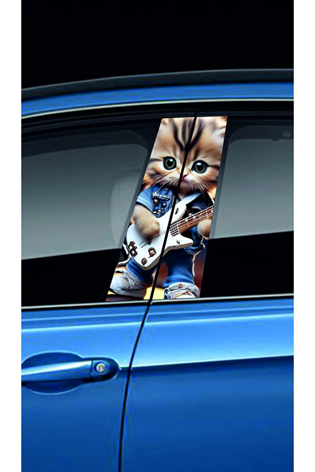 Car Door Post Cover Foil (Right Left Set) (2 Pieces) - 22X52 cm