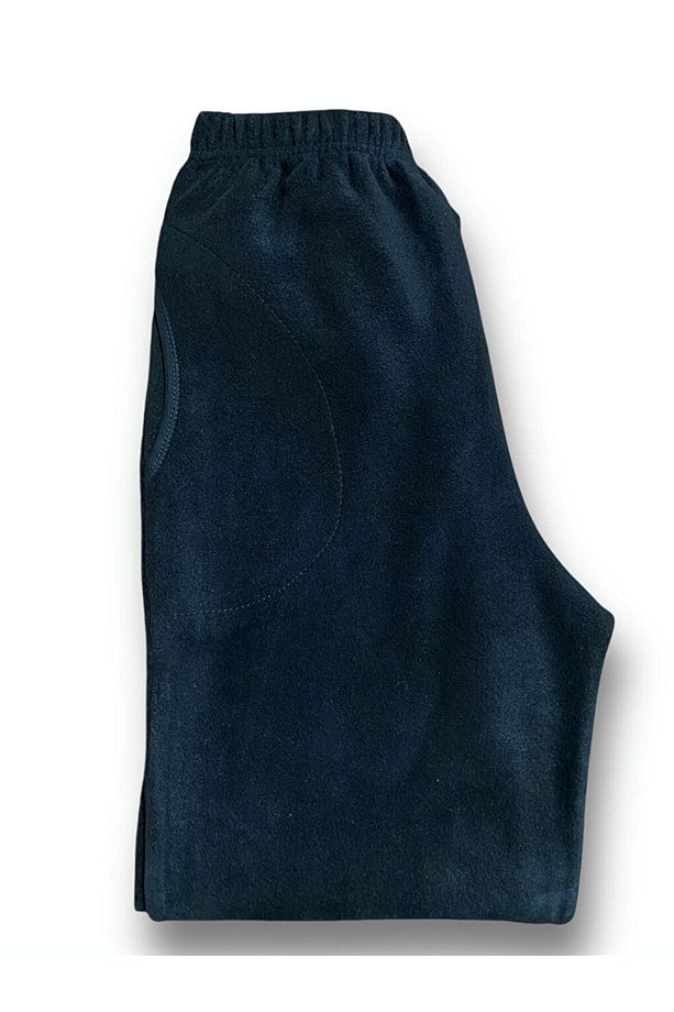 Erkek Siyah Polar Cepli Kışlık Kalın Yüksek Kaliteli Pijama Altı - 2
