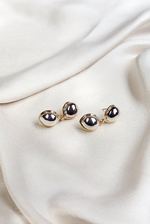 أقراط متدلية مزدوجة اللون - 2