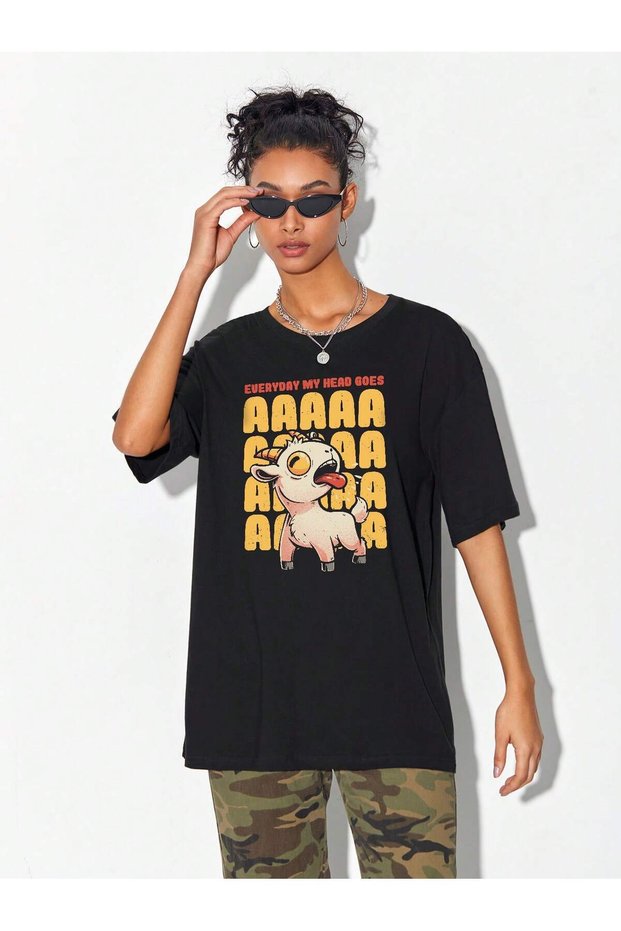 Cartoon and Graphic design Oversize T-shirt Cartoon/Letter series kod889