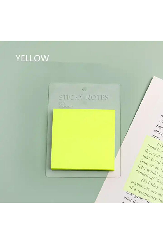 Şeffaf Yapışkanlı Kare Postit Pastel Sarı 50 Yaprak - 4