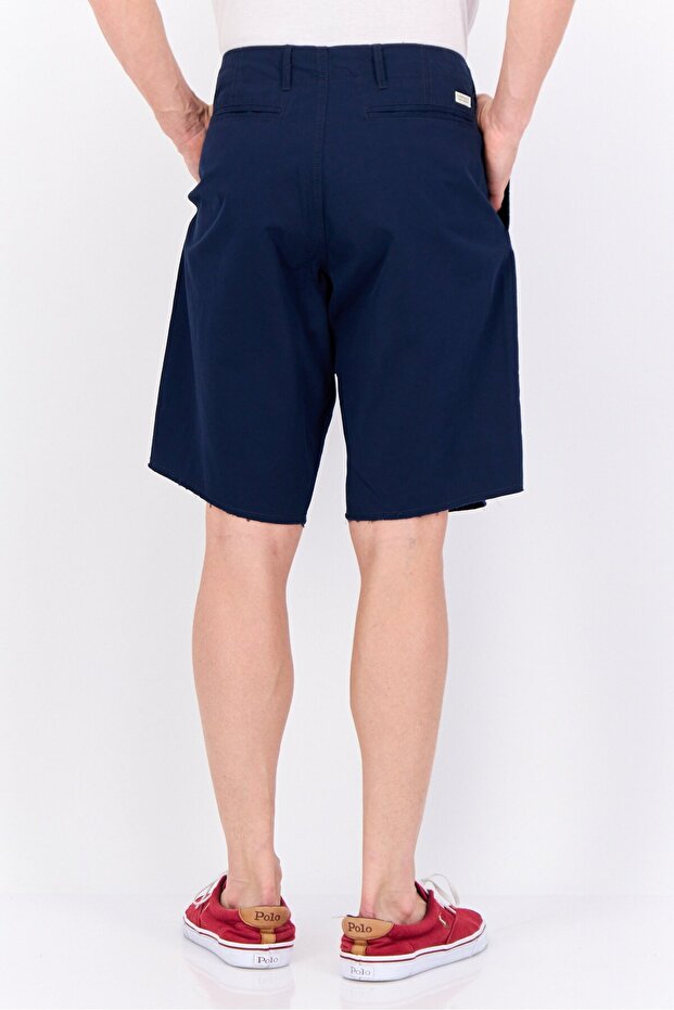شورت برمودا رجالي مطاطي بلون أزرق داكن - 4