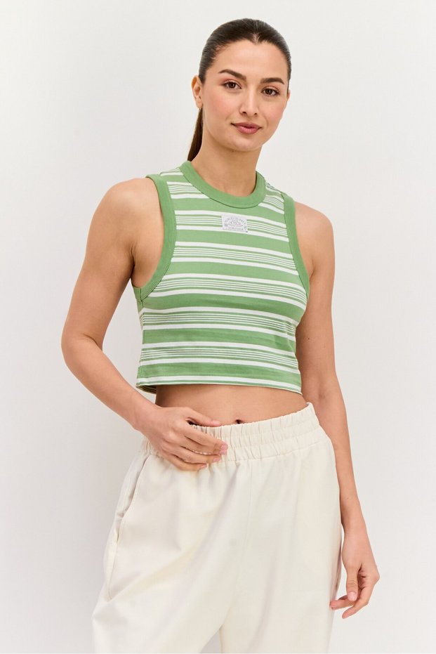 Women Sportswear Fit Sleeveless Outdoor Top, Green