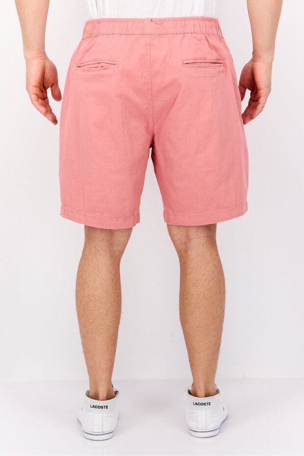 Men Drawstring Solid Basic Shorts, Pink - 3