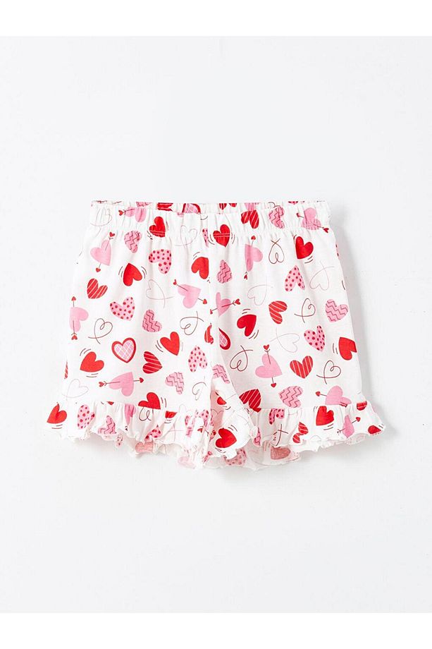 LCW Kids Bisiklet Yaka Kız Çocuk Şortlu Pijama Takımı - 5