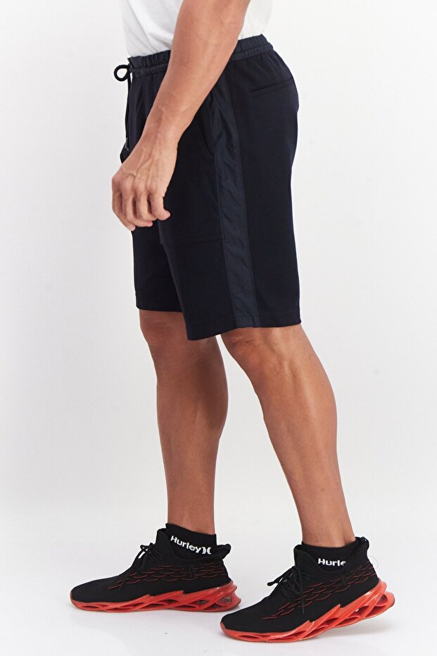 Men Plain Basic Shorts, Navy - 3