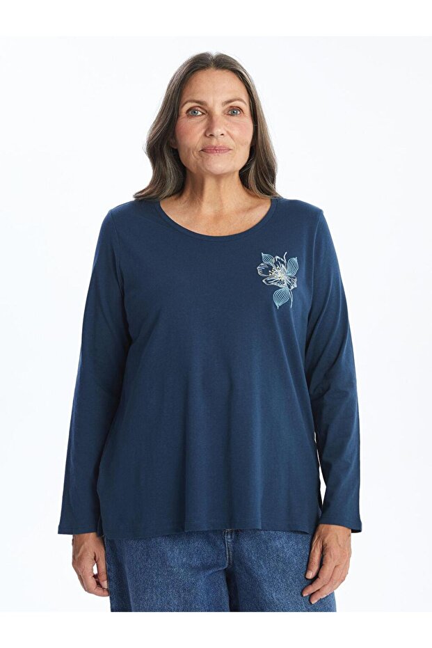Lcw Grace Crew Neck Embroidered Women's Blouse