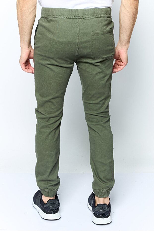 بنطال رياضي رجالي بقصّة عادية ورباط، زيتوني - 4