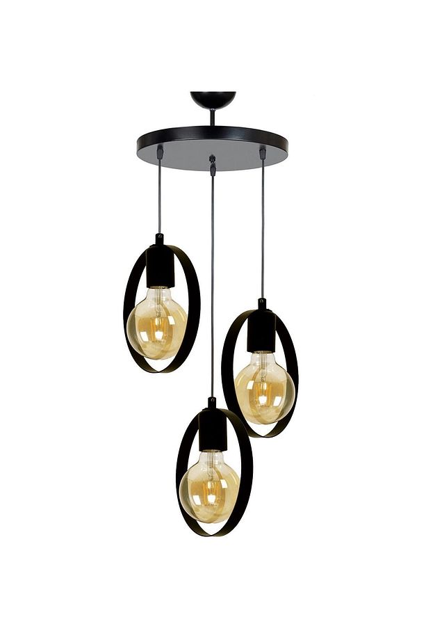 Tony Modern Siyah Üçlü Avize - 1