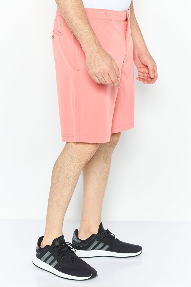 Men Plain Basic Shorts, Coral - 3