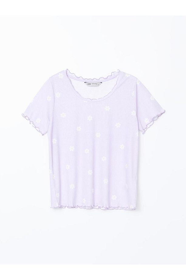 LCW Young Bisiklet Yaka Çiçekli Kadın Şortlu Pijama Takımı - 6