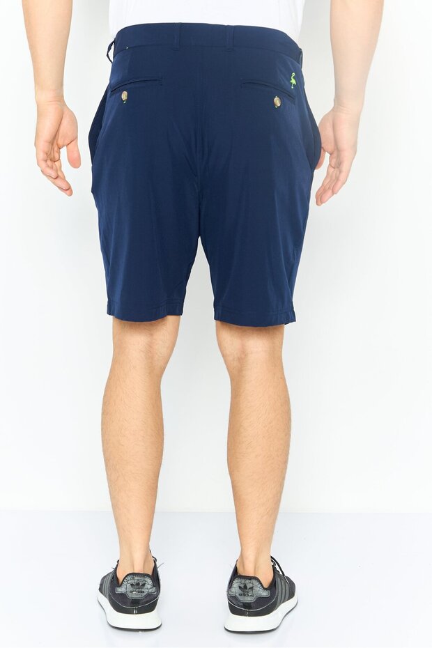 Men Plain Basic Shorts, Navy - 2