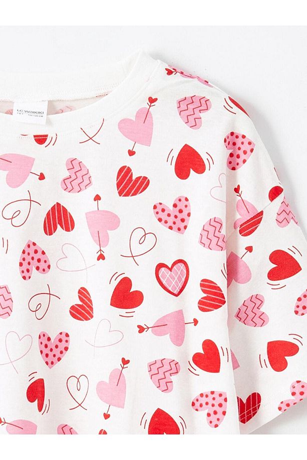 LCW Kids Bisiklet Yaka Kız Çocuk Şortlu Pijama Takımı - 3