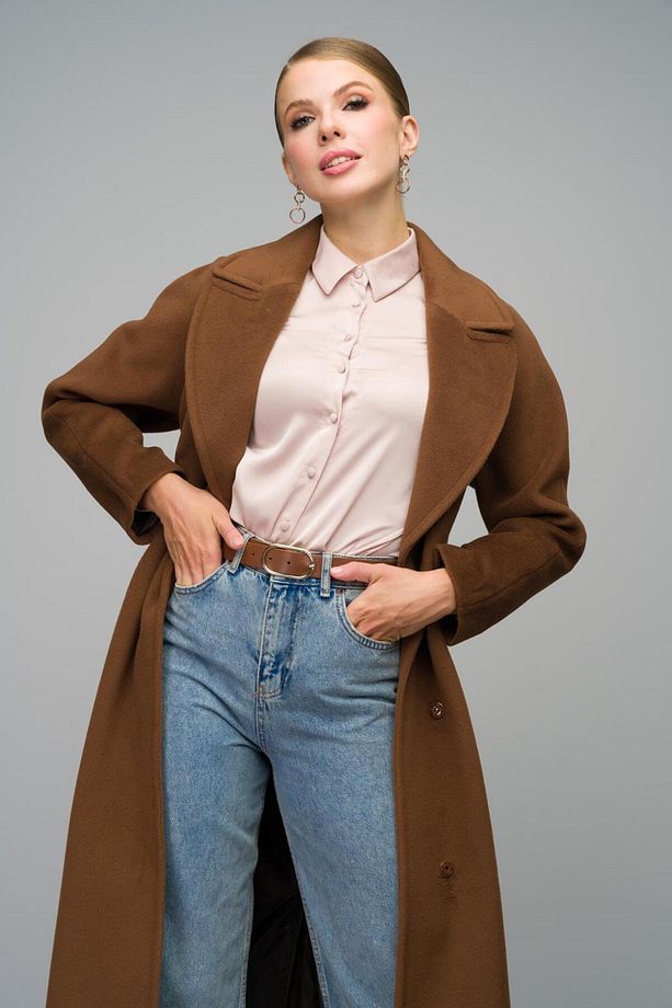 Reglan Kol Çıt Çıt Kapamalı Maxi Kaban Tütün 3063-y - 7