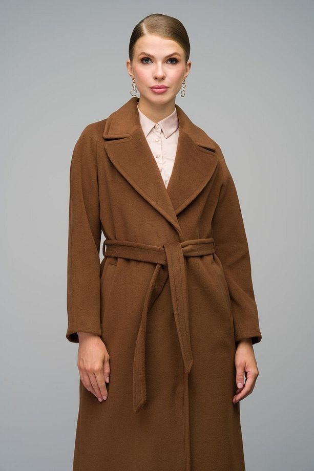 Reglan Kol Çıt Çıt Kapamalı Maxi Kaban Tütün 3063-y - 3