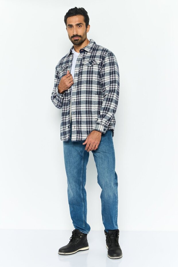 قميص رجالي منقوش، زيتوني - 4