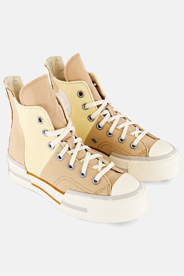 Women Chuck 70 Plus Hi Lace Up Sport Shoes, Beige Combo - 1