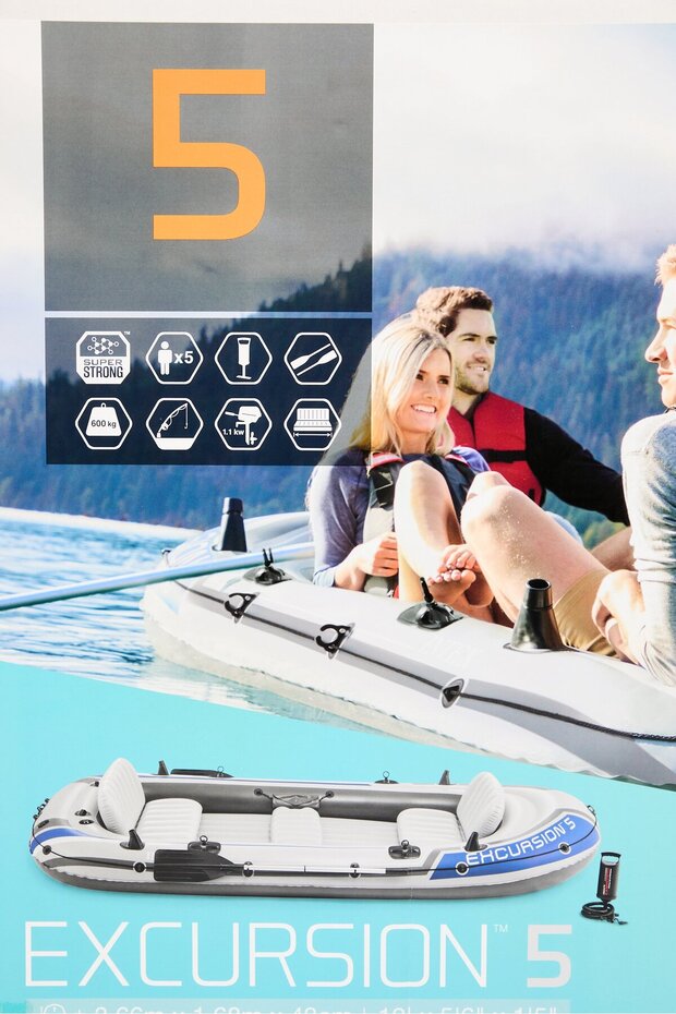 طقم قوارب قابلة للنفخ Excursion 5، مجموعة باللون الرمادي الفاتح - 5
